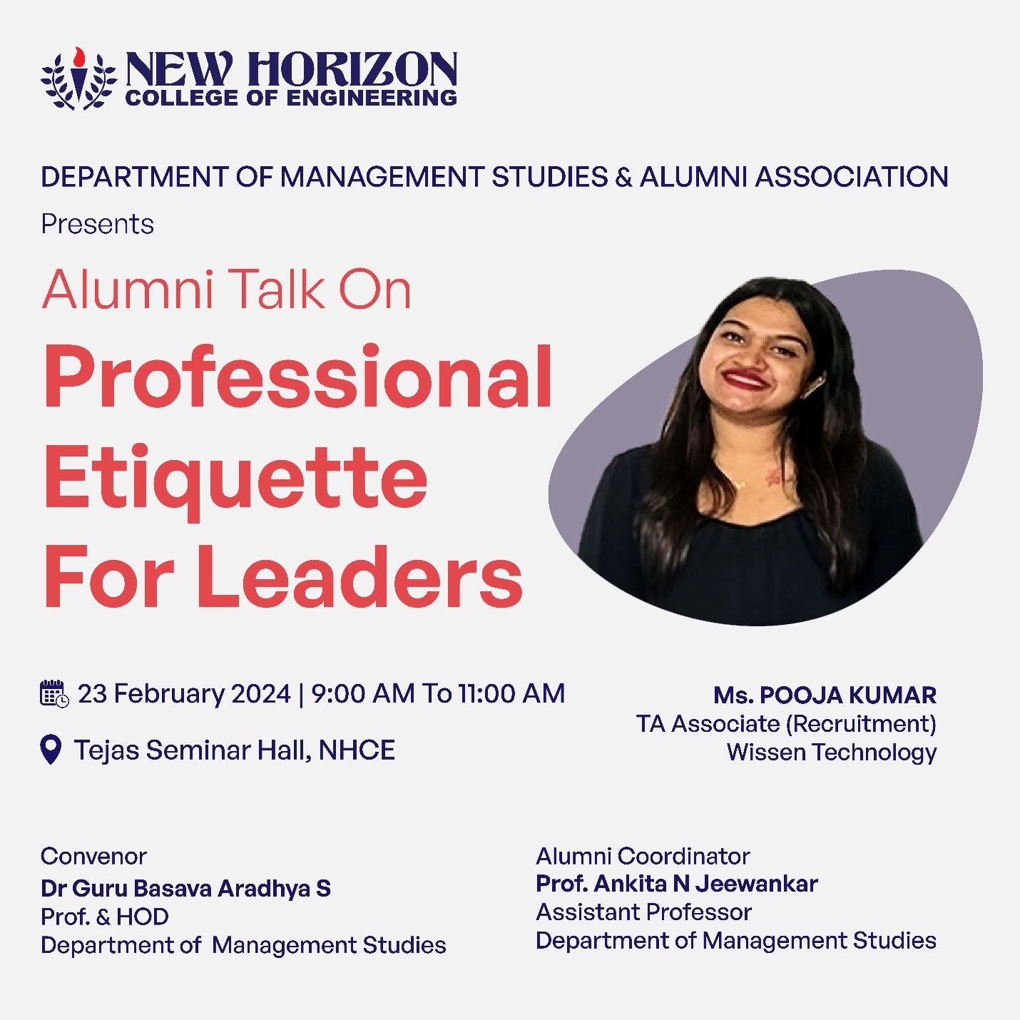 Alumni Talk on Professional Etiquette for Leaders